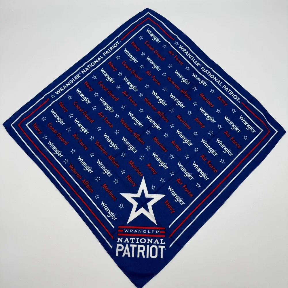 Wrangler National Patriot Bandana Scarf Navy Blue White Red Stars Military